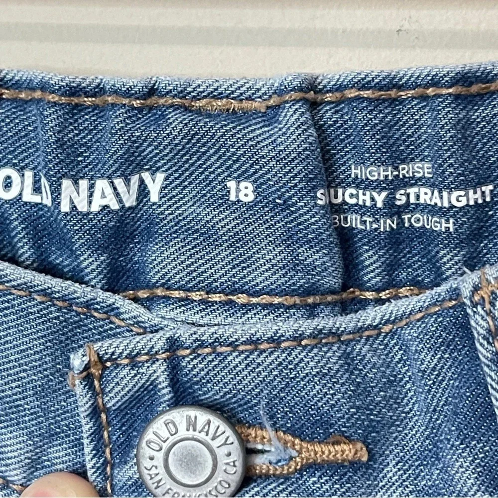 OLD NAVY GIRLS High-Rise Slouchy Straight Jeans, Size‎ 18